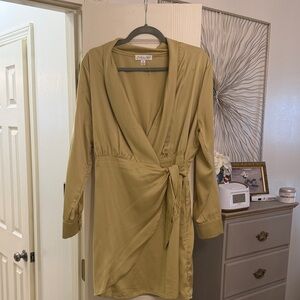 Chartreuse Wrap Dress